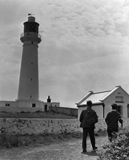 The lighthouse on Flat Holm Island (Ynys Echni) in the Bristol Channel 17th July 1973