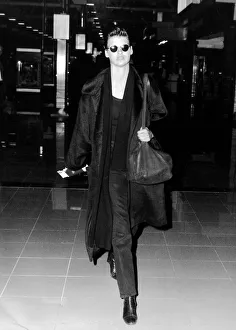 Linda Evangelista leaving Heathrow for New York on Concorde Local Caption
