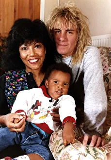 Linda Lewis with boyfriend Saul and son Jesse - October 1989