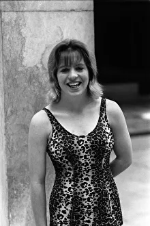 00066 Prints: Linda Ludgrove backstroke swimming champion pictured in swimming pool in 1965