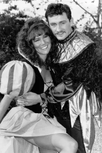 Pantomimes Prints: Linda Lusardi Model actress with Barry McGuigan posing for a publicity shot for