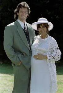 Linda Lusardi Model Actress and Sam Kane actor at a Wedding