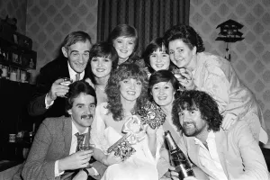 Linda Nolan celebrates her 21st birthday at home in Ilford with her family