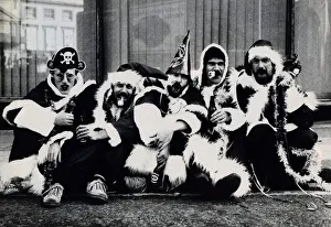 00030 Prints: Lindisfarne all dressed as Father Christmas to promote their forthcoming Christmas
