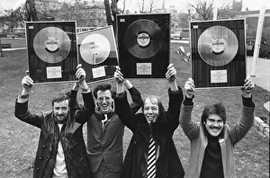 Lindisfarne receive their first platinum disc for the 1971 album Fog on the Tyne