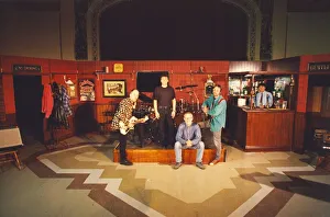 Lindisfarne rehearsing on their Tap and Spile set at the Jubilee Theatre