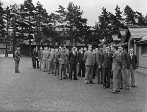 Recruitment Prints: Lined up for the first roll call of their six monthsservice at Whittington Barracks
