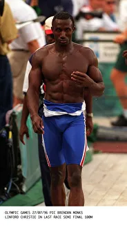 Core58 Prints: Linford Christie Athlete who is pictured here in the semi final of the 100 metres in