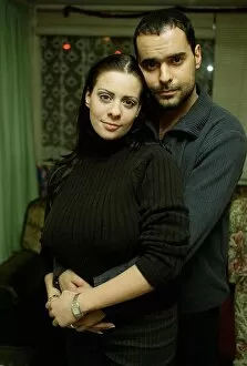 Images Dated 30th December 1998: Linsey Dawn McKinsey topless model with her boyfriend Eastenders actor Michael Grecco who