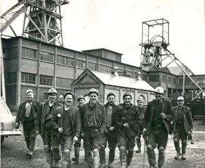 Colliery Prints: Linton Colliery, Ashington with miners going down on the last shift before closure