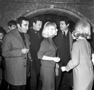 Lionel Bart, Alun Owen and Beatles manager Brian Epstein at the Cavern Club, Liverpool