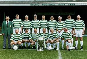Lisbon Lions Celtic FC team line-up replica 60s football strip European Cup at Parkhead