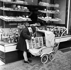 Bread Prints: Little boy waits for his mother outside the Bakers shop in Stratford-upon-Avon