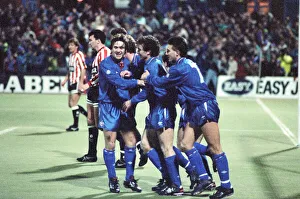 00246 Prints: Littlewoods Cup. Oldham Athletic 2-0 Southampton 31st January 1990