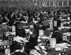 Paperwork Prints: Littlewoods Pools: A general view of one of the four large pool rooms where the women