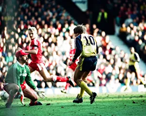 Scoring Prints: Liverpool 0 v. Arsenal 1. Paul Mersons 66th minute goal helps Arsenal