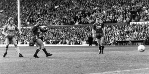 Liverpool 6 v Norwich City 2 Old Division League One match at Anfield