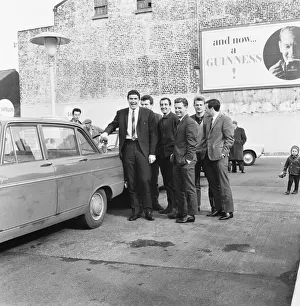 Liverpool centre half and captain Ron Yeats takes over a garage in High Street, Wavertree