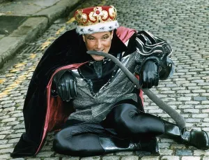 Former Liverpool councillor Derek Hatton dressed as King Rat before appearing in
