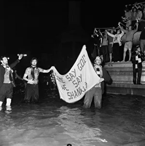 Fountain Prints: Liverpool fans in the fountains of Trafalgar Square after their win at Wembley in April