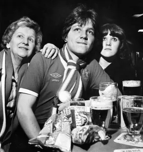 Anxious Prints: Liverpool fans watch their team in action against Belgian side Club Brugge in the1978