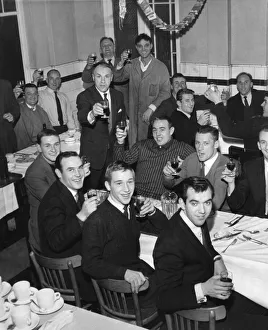 Liverpool football club celebrating their Christmas lunch