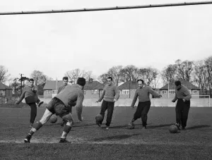 Liverpool Football club training session in progress at Melwood as they prepare for their