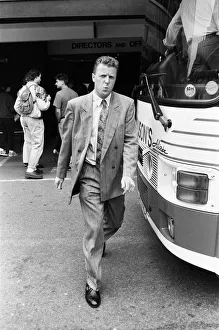 Liverpool football player Steve Nicol boards the team coach for their away match