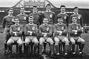 Liverpool football team pose at Anfield for a Pre- Wembley photo call