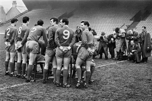 Liverpool football team pose for the press at Anfield during a pre-Wembley photocall
