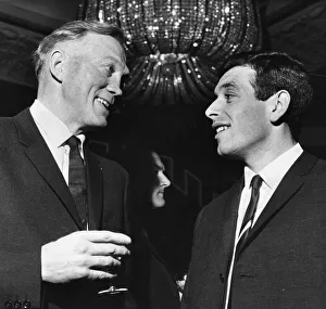 Talking Prints: Former Liverpool footballer Albert Stubbins (left) talks with Ian Callaghan