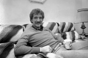 Liverpool footballer Graeme Souness relaxes at home witha cup of tea