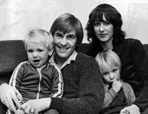 Images Dated 29th November 1979: Liverpool footballer Kenny Dalglish at home with wife Marina and children Kelly