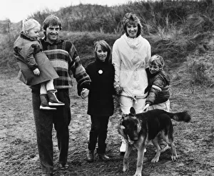 Liverpool footballer Kenny Dalglish with wife, children