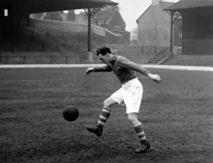 Liverpool footballer Phil Taylor practices his ball control skills during a training
