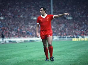 00352 Prints: Liverpool footballer Ray Kennedy gives instructions during the Charity Shield match