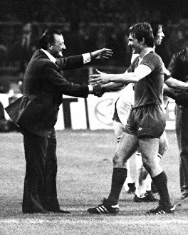 Liverpool manager Bob Paisley congratulates Kenny Dalglish 1978 after European Cup Final