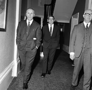 Liverpool manager Bill Shankly attending a personal hearing of Liverpool forward Ian St