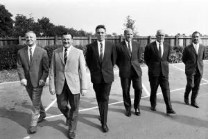 Suit Prints: Liverpool manager Bill Shankly (left) and his new team of backroom staff (left to right)