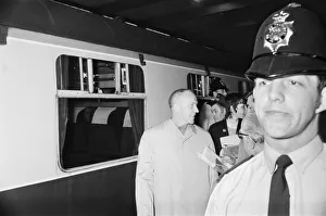 Liverpool manager Bill Shankly pictured at Euston Station after arriving in the capital