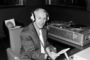 Former Liverpool manager Bill Shankly pictured at a radio station in Liverpool