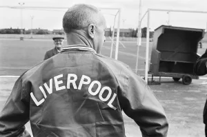 Liverpool manager Bill Shankly takes charge of a training session as the team are