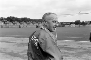 00461 Prints: Liverpool manager Bill Shankly takes charge of a training session as the team are