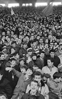 Passion Prints: Liverpool supporter singing we never walk along