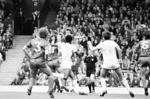 Liverpool v. Aston Villa. May 1985 MF21-05-006 The final score was a two one
