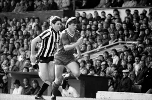 00231 Prints: Liverpool v. Newcastle. April 1985 MF21-02-010 The final score was a Three one