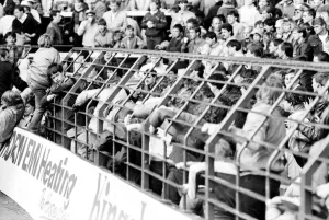 Liverpool v. Newcastle. April 1985 MF21-02-064 The final score was a Three one