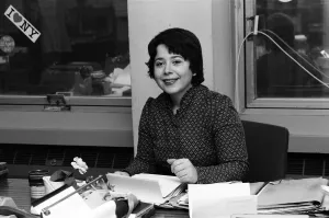 Liz Forgan, pictured in her office when she was womans editor of The Guardian