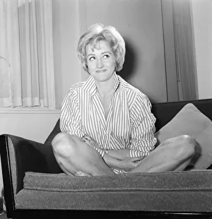 01216 Prints: Liz Fraser, English actress, pictured at home of Donald Zec Daily Mirror Journalist