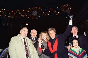 Lights Prints: Liza Goddard, Lionel Blair. The Christmas lights at Broad Street Mall, Reading
